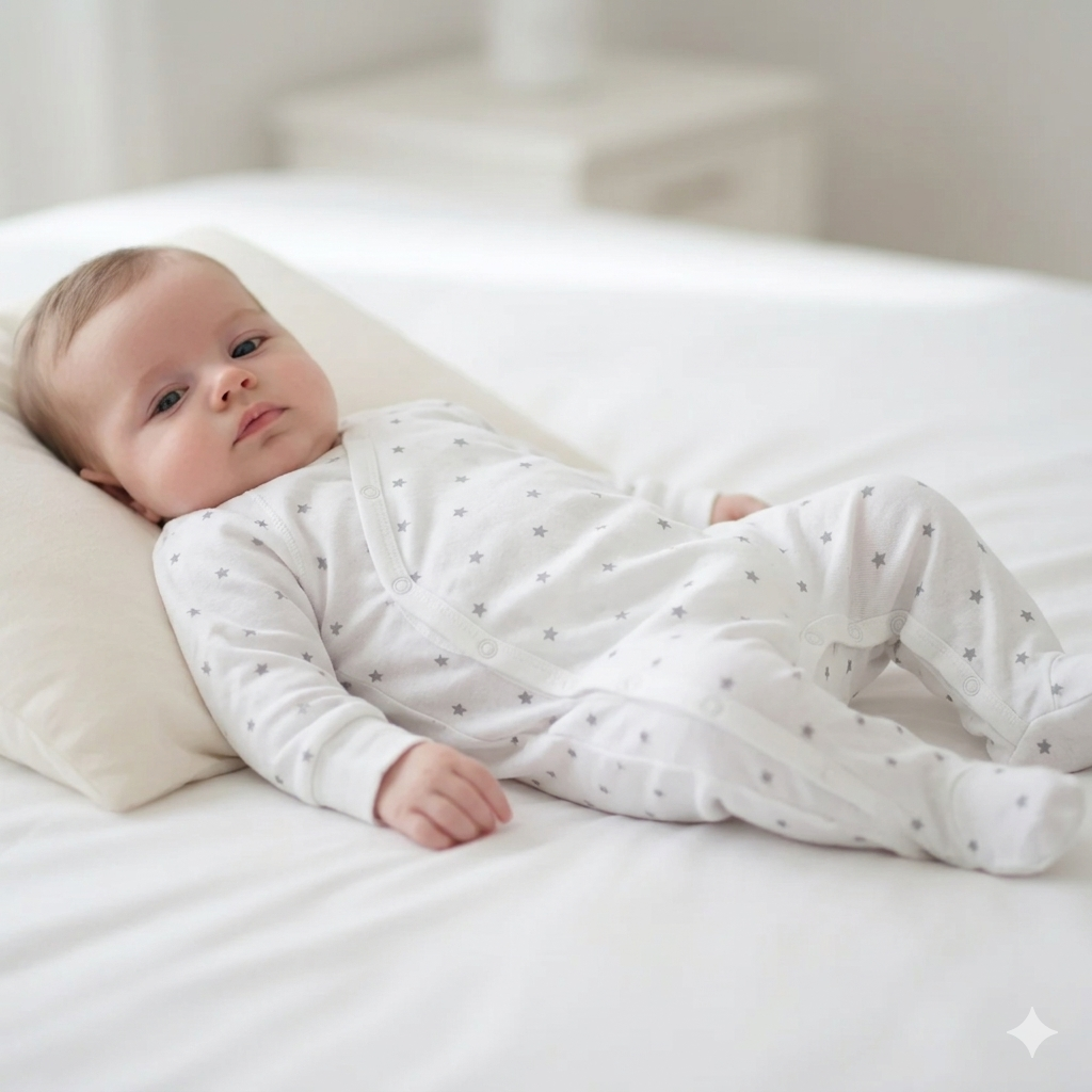 Sleepsuit Outseam - Grey Stars
