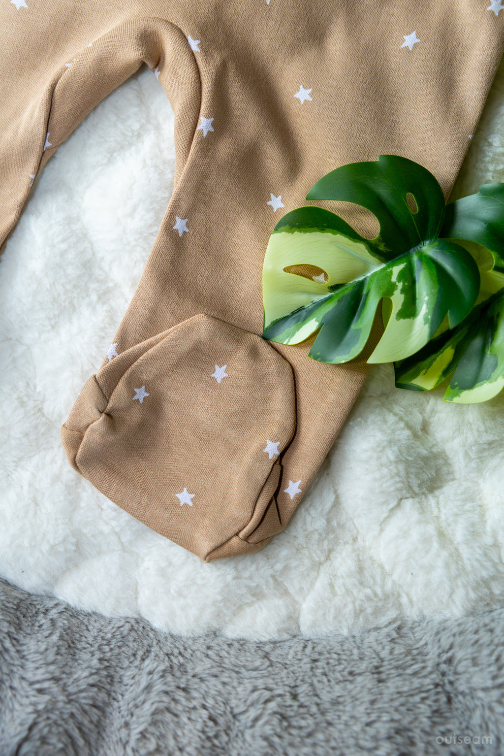 Outseam Sleepsuit Zipper Brown — detail view 3